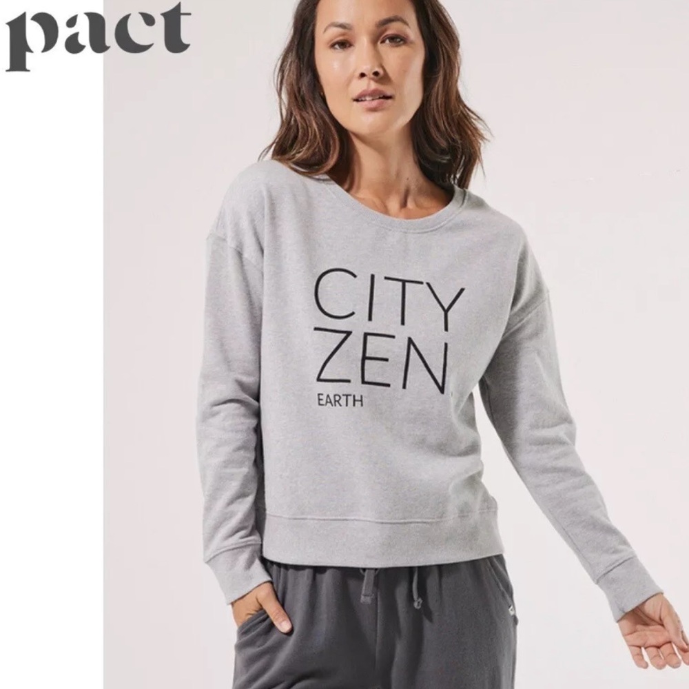 Pact Organic Cotton Crewneck Sweatshirt - Light Gray